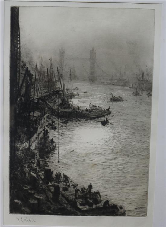 William Lionel Wyllie Tower Bridge 11 x 7.5in.